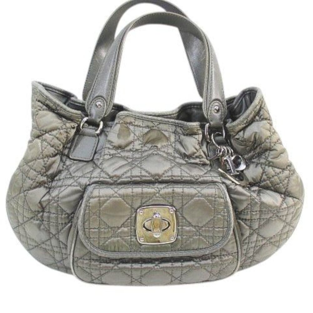 Christian Dior Cannage Handbag Quilted Charm Green - Picture 2 of 9